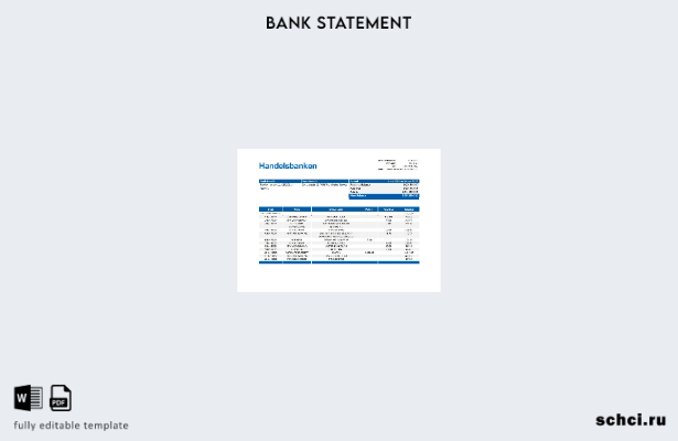 цифровая загрузка шаблона слова банковской выписки Норвегии Handelsbanken